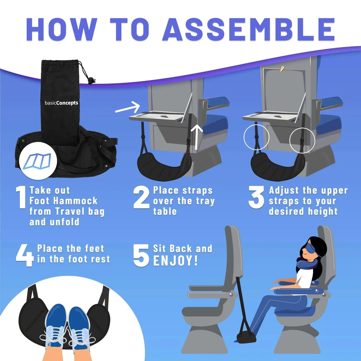 Slumblr® Airplane Foot Hammock Travel Comfort Accessory Slumblr
