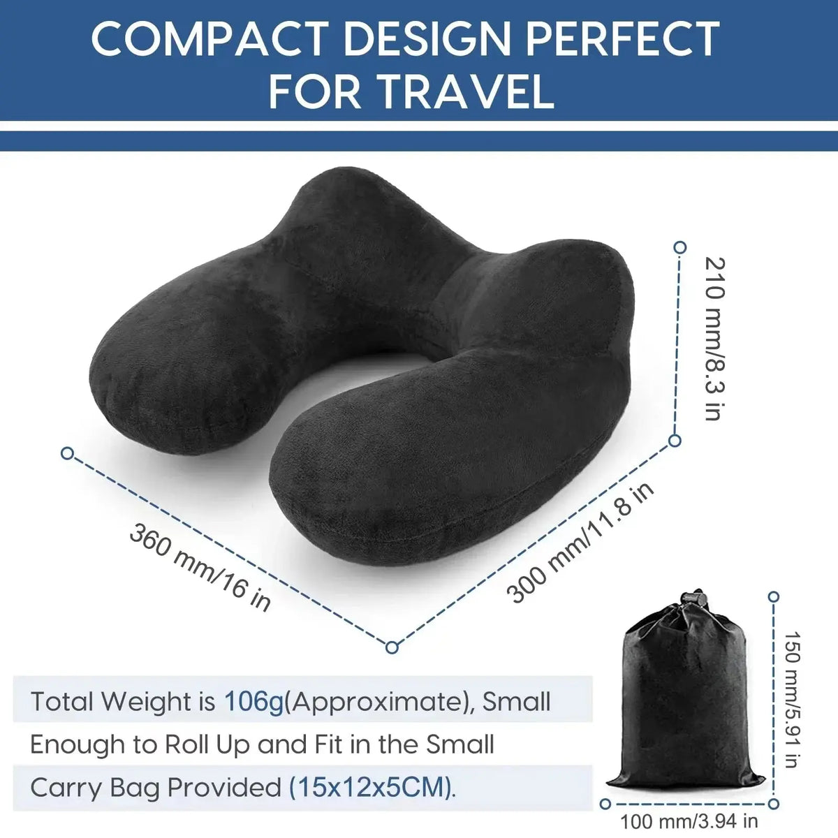Slumblr® U-Shape Inflatable Travel Pillow