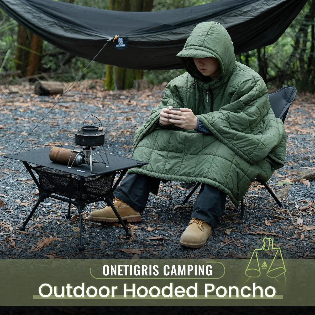 Goodinary® Hooded Camping Blanket Poncho