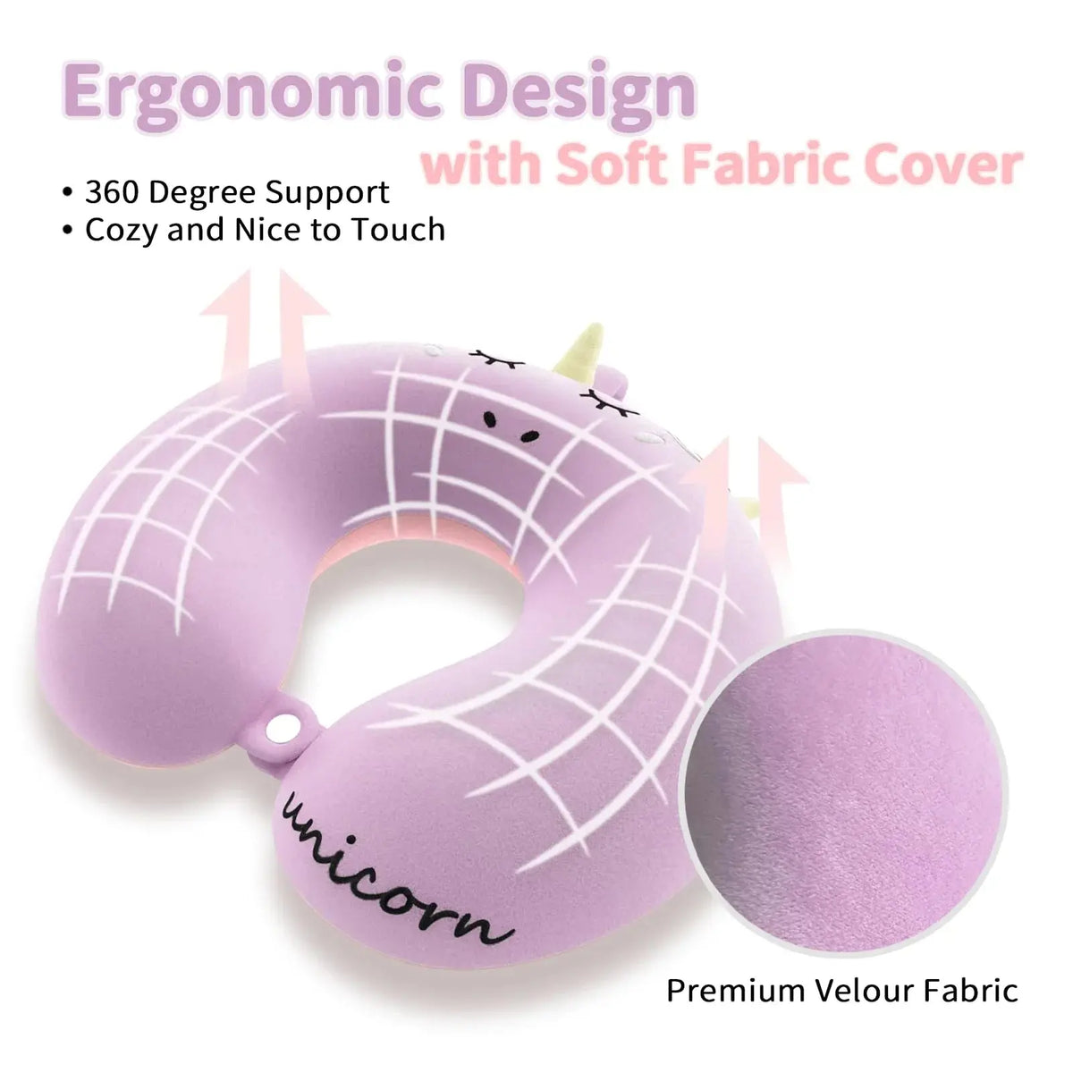 Slumblr® Unicorn Plush U-Shaped Travel Pillow