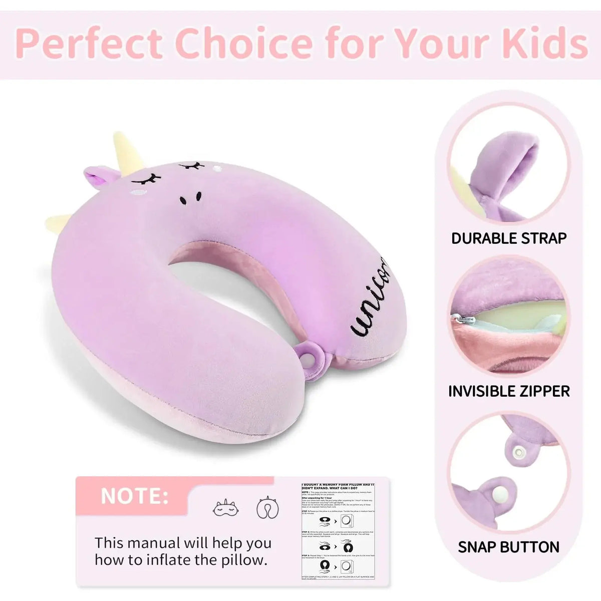 Slumblr® Unicorn Plush U-Shaped Travel Pillow